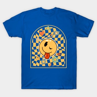 Hippie Psychedelic Aesthetic, Happy Smiley Face T-Shirt